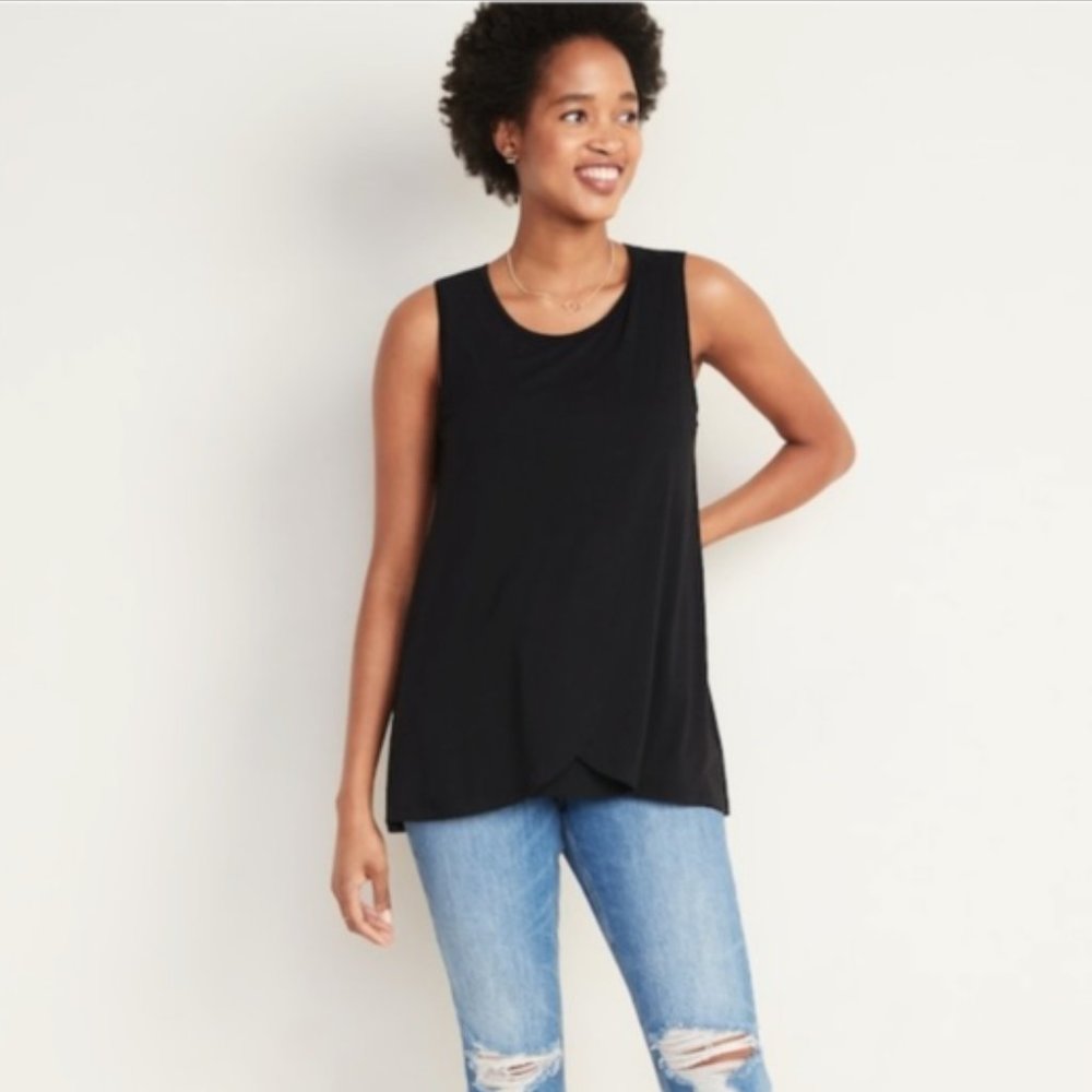 Old Navy Black Sleeveless Cross-Front Nursing Tank